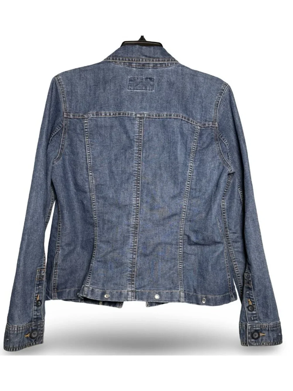Cherokee Denim Utility Jacket Womens S Blue Jean Custom Rhinestone Studded Chore